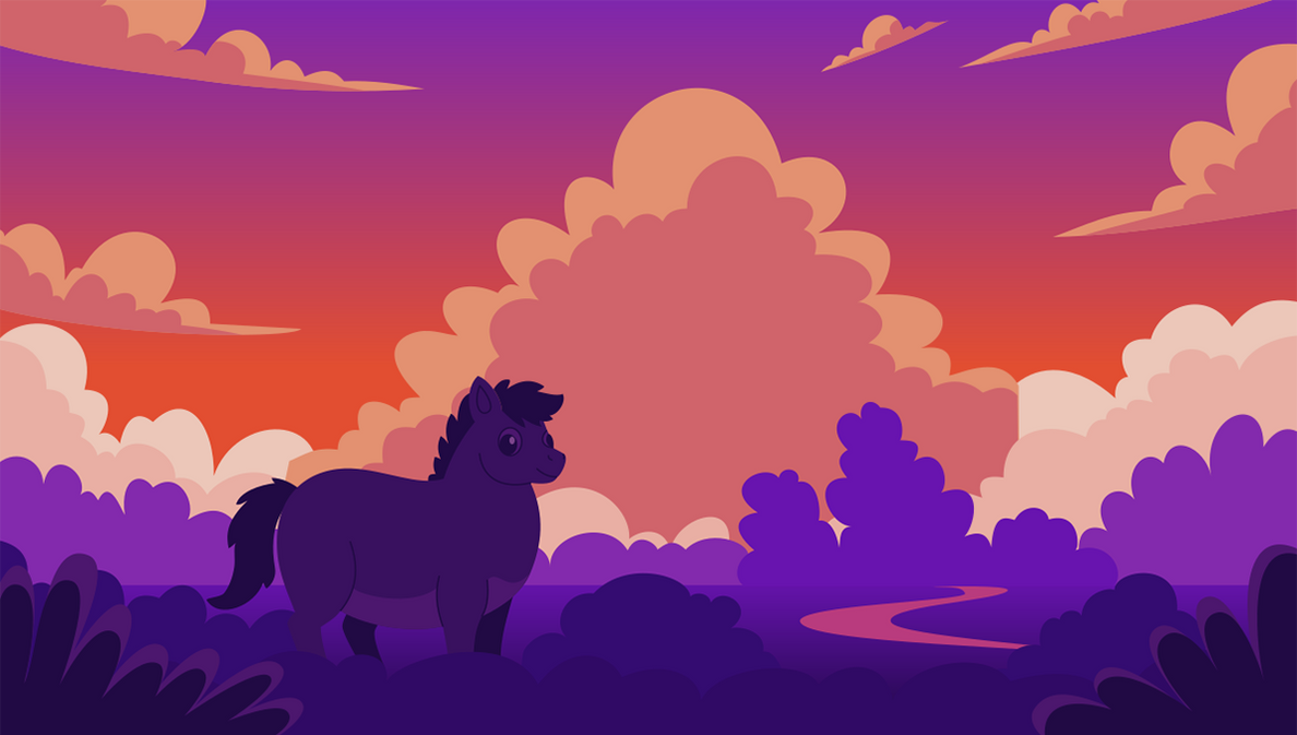 Landscape with a Chunky Pony by wildgica on DeviantArt