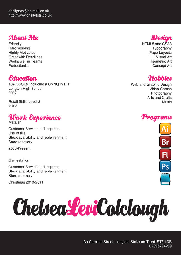 My CV by ChellyTots