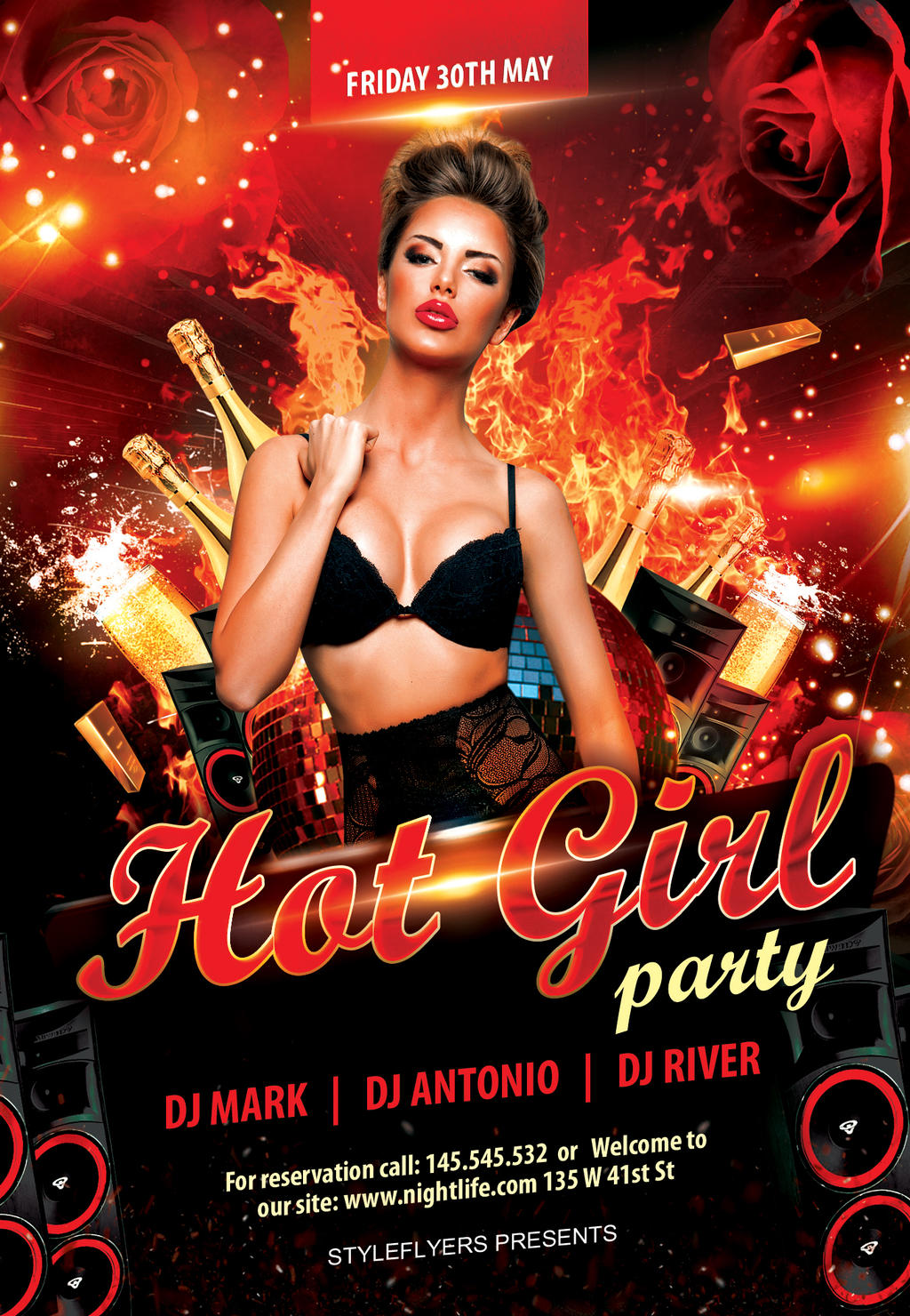 Hot Girl Party Flyer