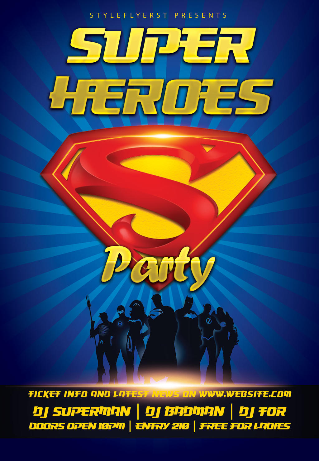 Superheroespartyflyer by Styleflyers on DeviantArt