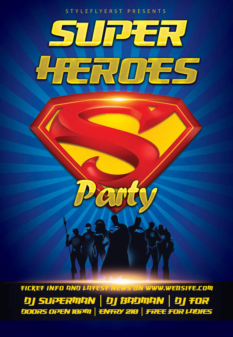Superheroespartyflyer by Styleflyers on DeviantArt