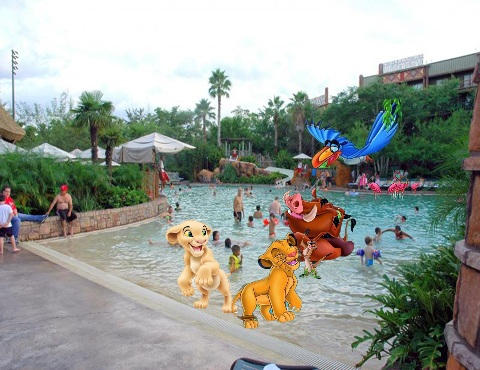 Simba and his friends at animal kingdom lodge pool by danielandresrojas ...