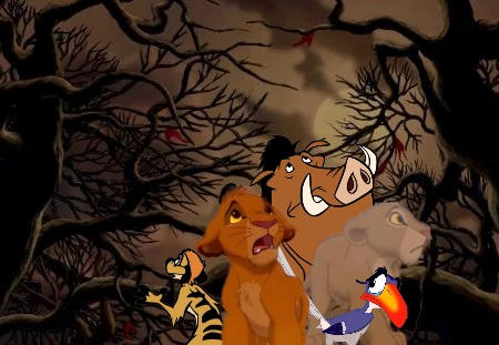 Simba and his friends in the spooky forest by danielandresrojas on ...