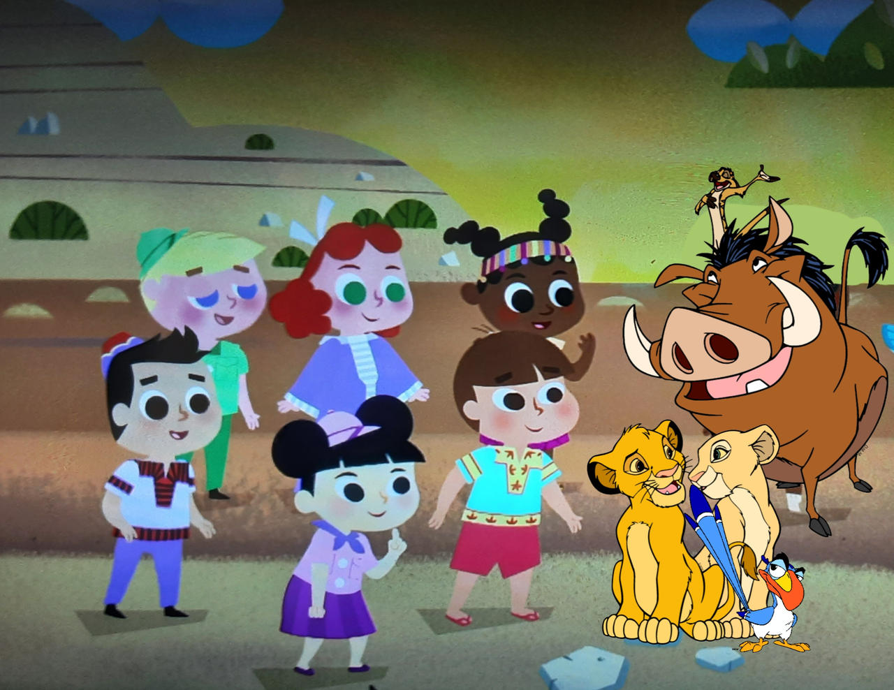 It's a small world kids meet simba and his friends by danielandresrojas ...