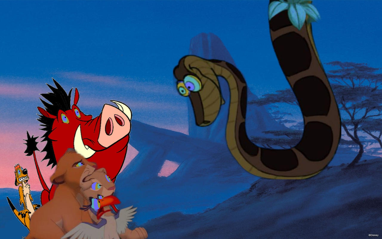Simba and his friends meets kaa by danielandresrojas on DeviantArt