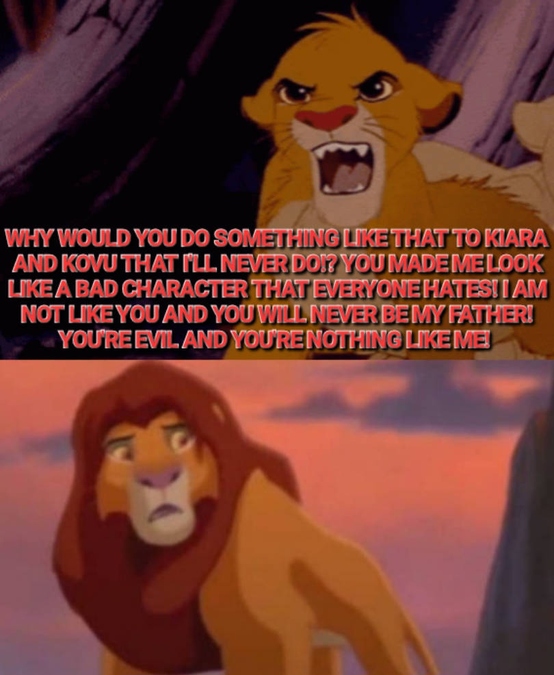 Simba Being Rude Young simba yells at evil simba by danielandresrojas on DeviantArt