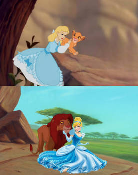 Simba and cinderella then and now