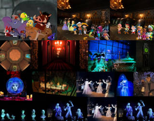 Everyone rides the haunted mansion