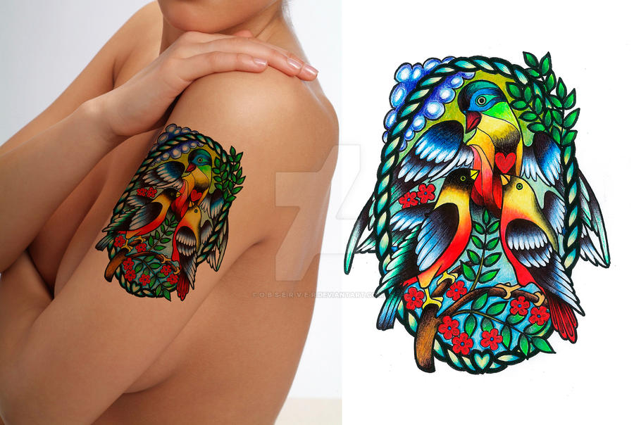 BIRDS-TATTOO-COLOR by O-b-s-e-r-v-e-R BIRDS-TATTOO-COLOR by O-b-s-e-r-v-e-R