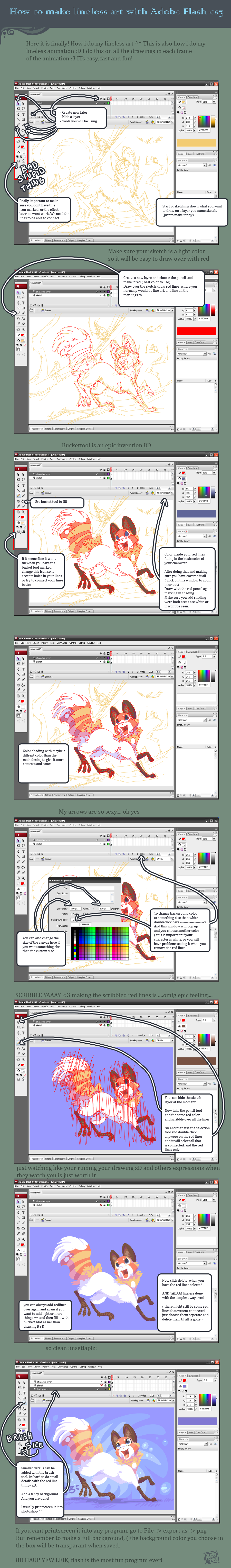 Lineless art flash tutorial by griffsnuff