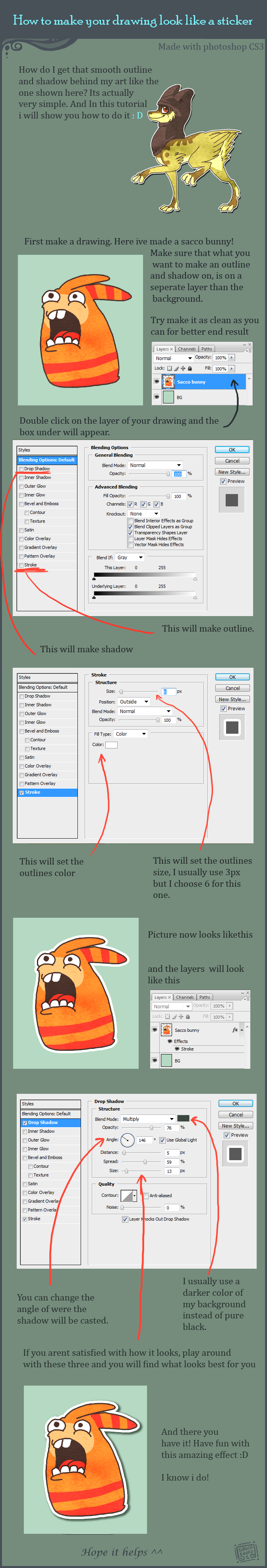 Outline and shadow tutorial