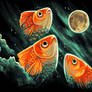 3 goldfish 1 moon mspaint