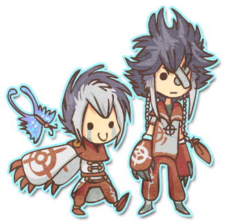 Chibi fox and crow