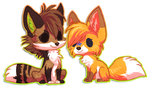 Chibi Diffy and Poonie