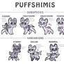 Puffshimi species Variations (closed species)