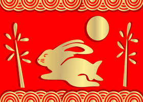 Yr of the Rabbit gold and red