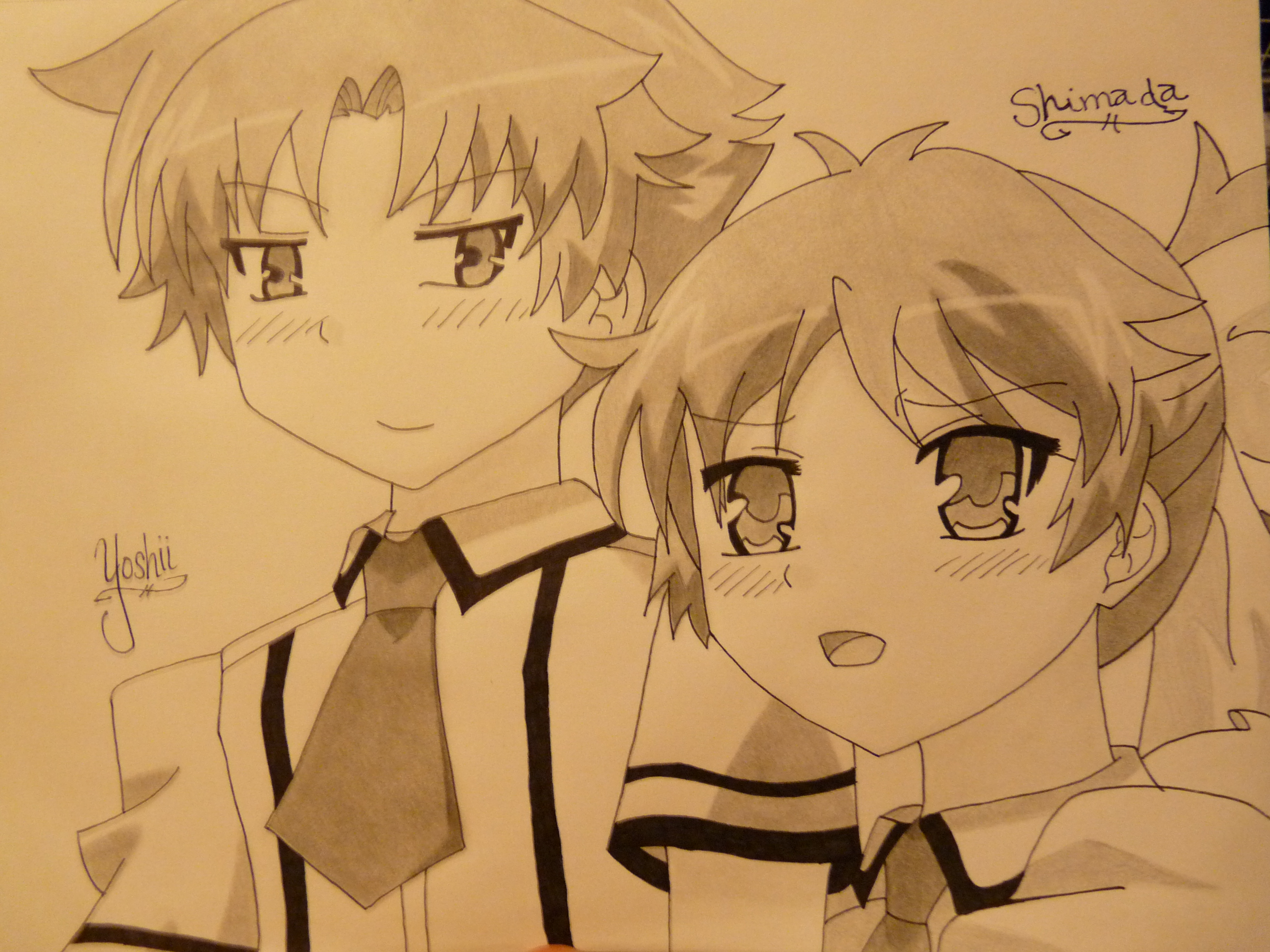 Yoshii and Shimada from Baka to Test to Shoukanjuu