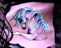 Pink Rain on Leather