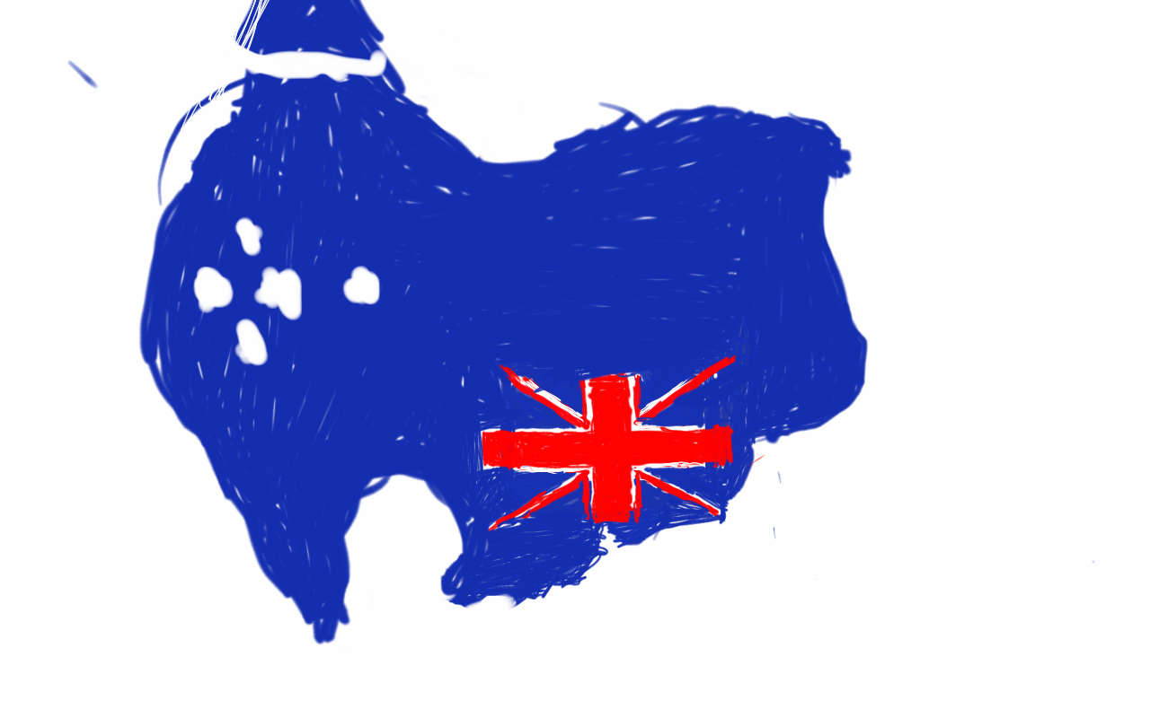 upside down Australia flag map