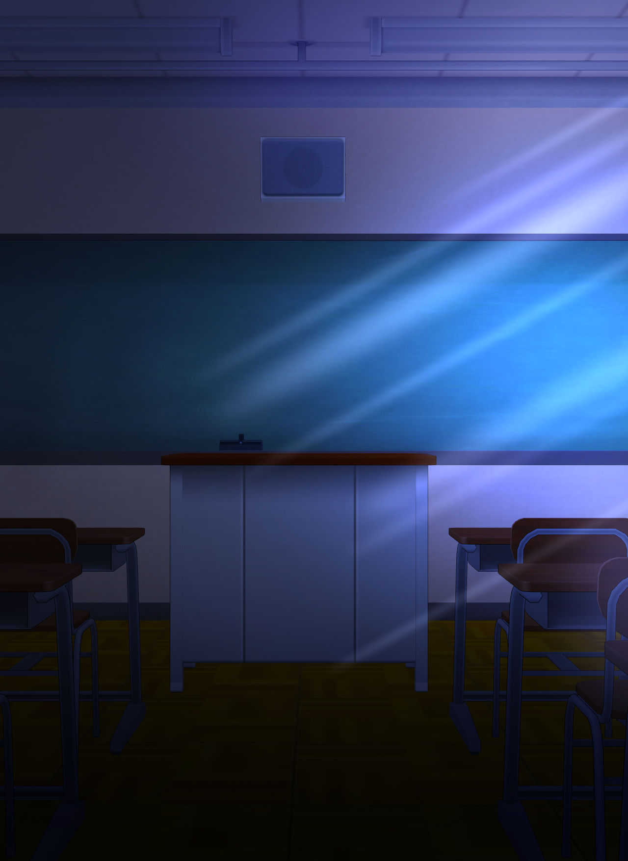 dismal-toad5: anime background high school classroom, night time