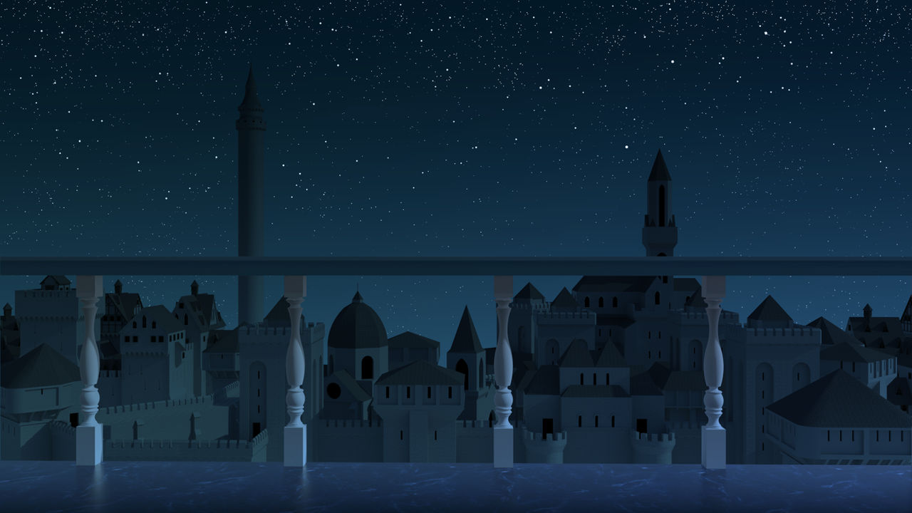 Castle view from the Palace - Anime Background by TamagochiKun on