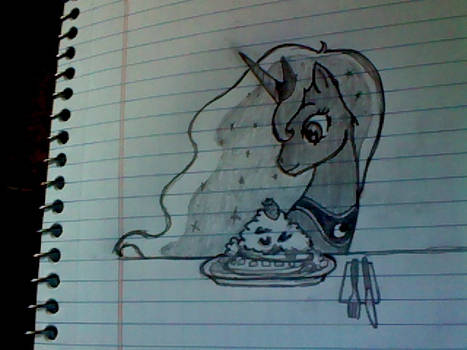 Luna!  Eats!  Waffles!
