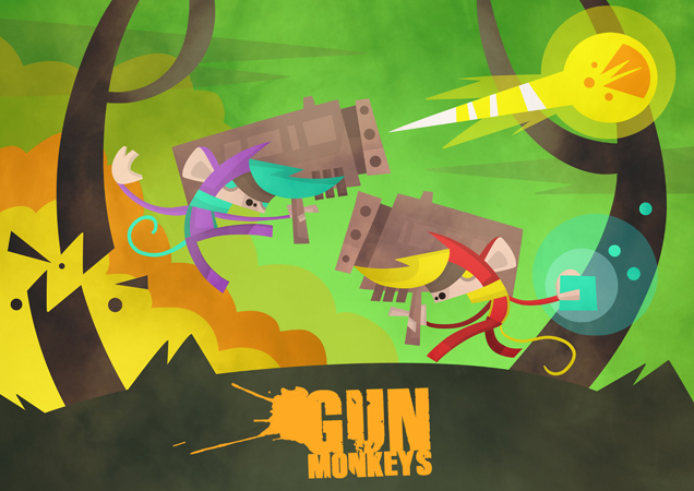 GunMonkeys Menu illustration. A4man