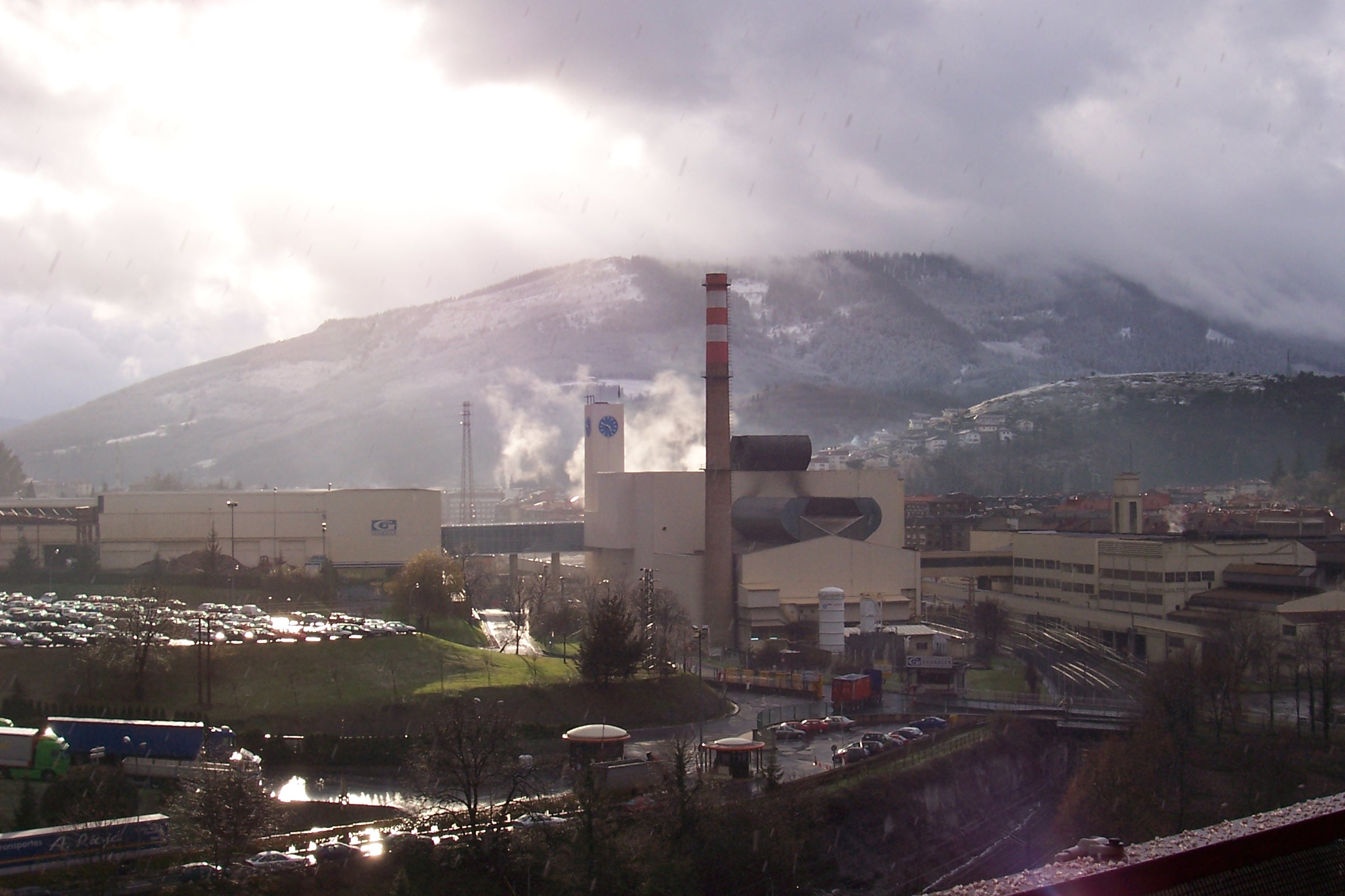 Factory in a snowy day