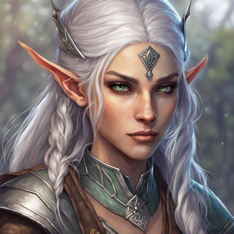 Silver Elf Silver Haired female elf by Darththeo on DeviantArt