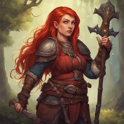 Red haired female dwarf