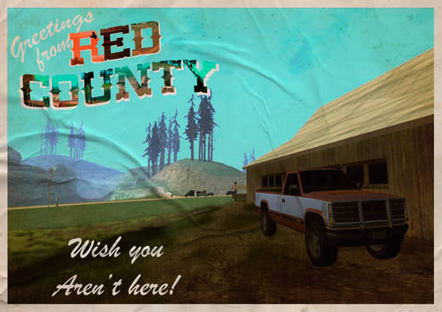 Greetings from San Andreas postcard 1 (Red County)