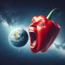 Giant Female Pepper About to Eat the Earth