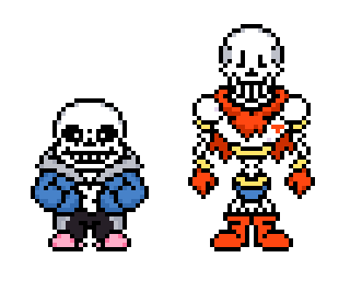 Minecraft pixel art! sans and papyrus overworld by EdstravagantArt on  DeviantArt