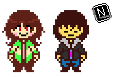Corrupted Fighters AU - Chara and Frisk