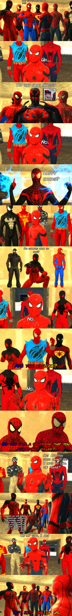 MCU Spiderman meets other Spidermen