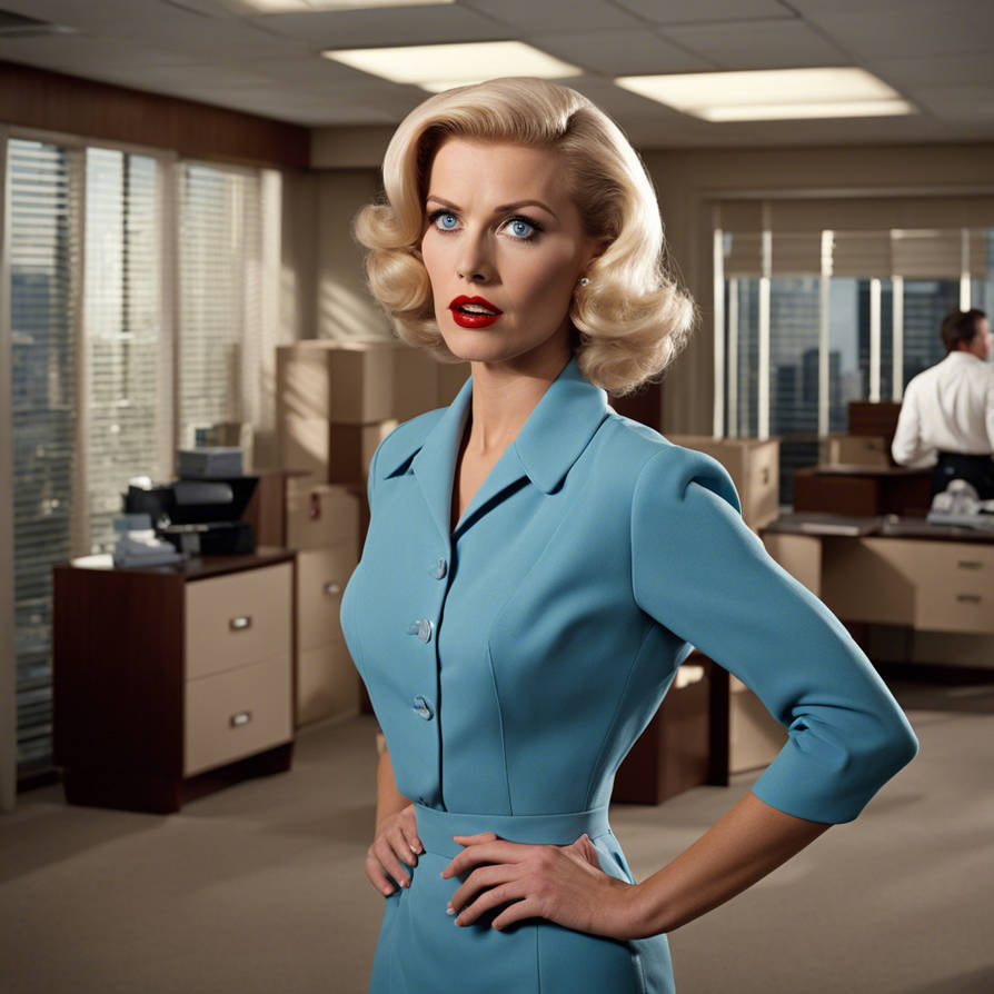 Full Body View. 1950s Style Scene