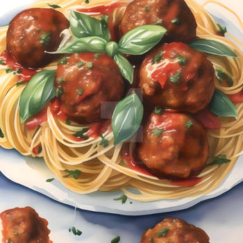 National Spaghetti Day E - January 4 - Watercolor