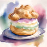 National Cream Puff Day F - January 2 - Watercolor