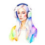 Blonde Girl With Headphones