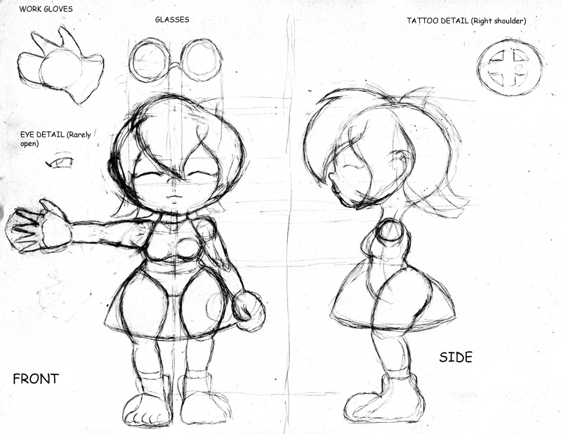 Mina model sheet -sketch-