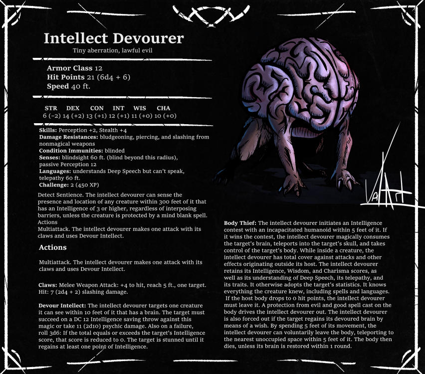 Intellect Devourer - DnD 5e by ValKenkuArt on DeviantArt