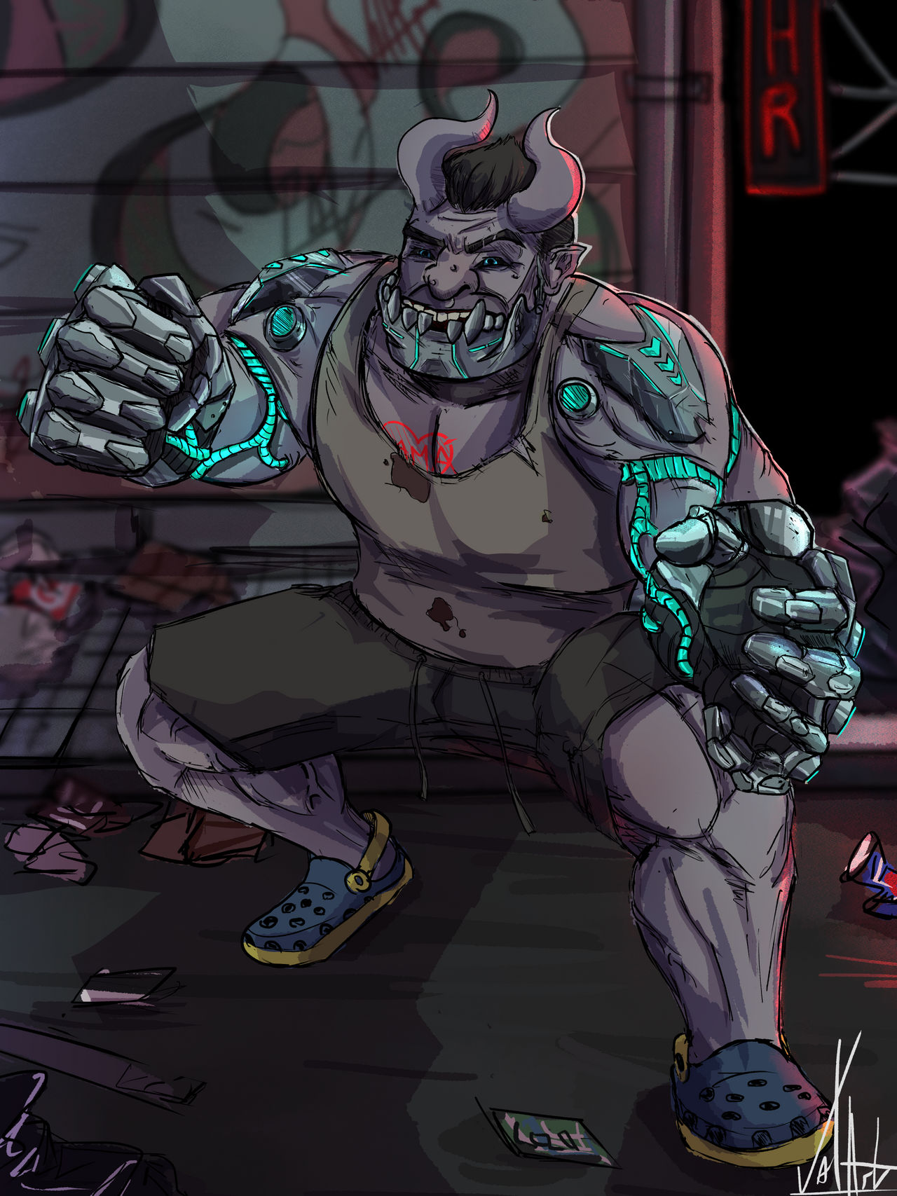 Shadowrun Rigger Troll Shadowrun Troll Commission. by ValKenkuArt on DeviantArt