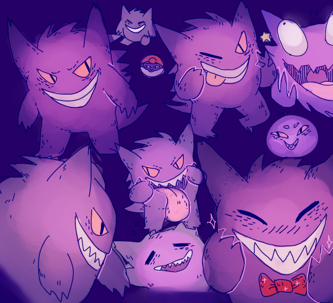 Pokemon Fantasma (gengar, haunter, gastly) by yowamaba on DeviantArt