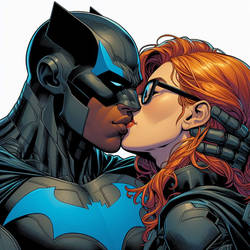 DC Luke Fox x Barbara Gordon Interracial kiss