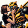 TF Bumblebee x Charlie Charbee Interspecies kiss