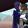 DC Cyborg x Raven Cyrae Interracial kiss BMWW BMWF