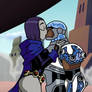 Teen Titans 2003 Cyborg x Raven Interracial kiss