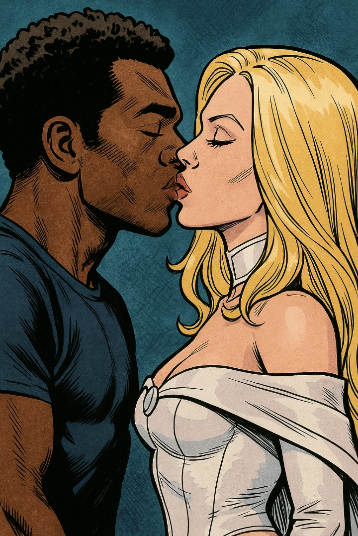 Marvel Emma Frost Interracial kiss BMWW WWBM