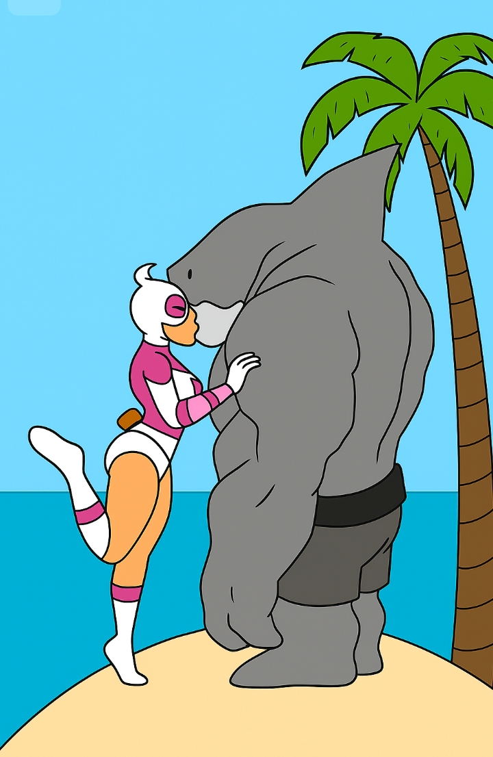 King Shark x Gwenpool Interspecies kiss