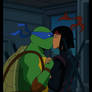 TMNT 2003 Leo x Karai Leorai Interspecies kiss